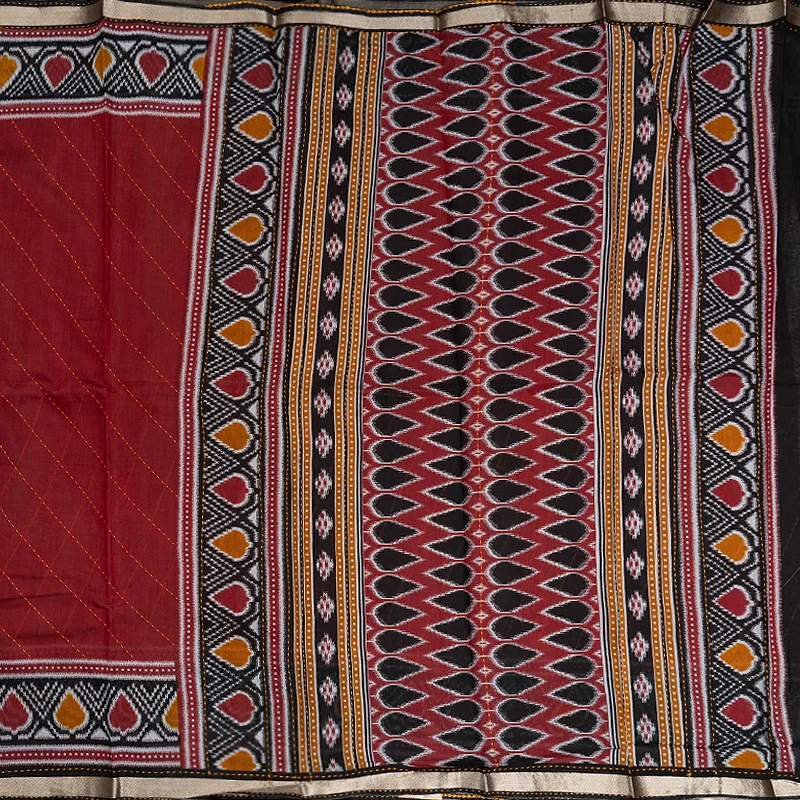 Hayagrivas Maroon Fancy Cotton Saree KBE2383B8-2 - Image 2