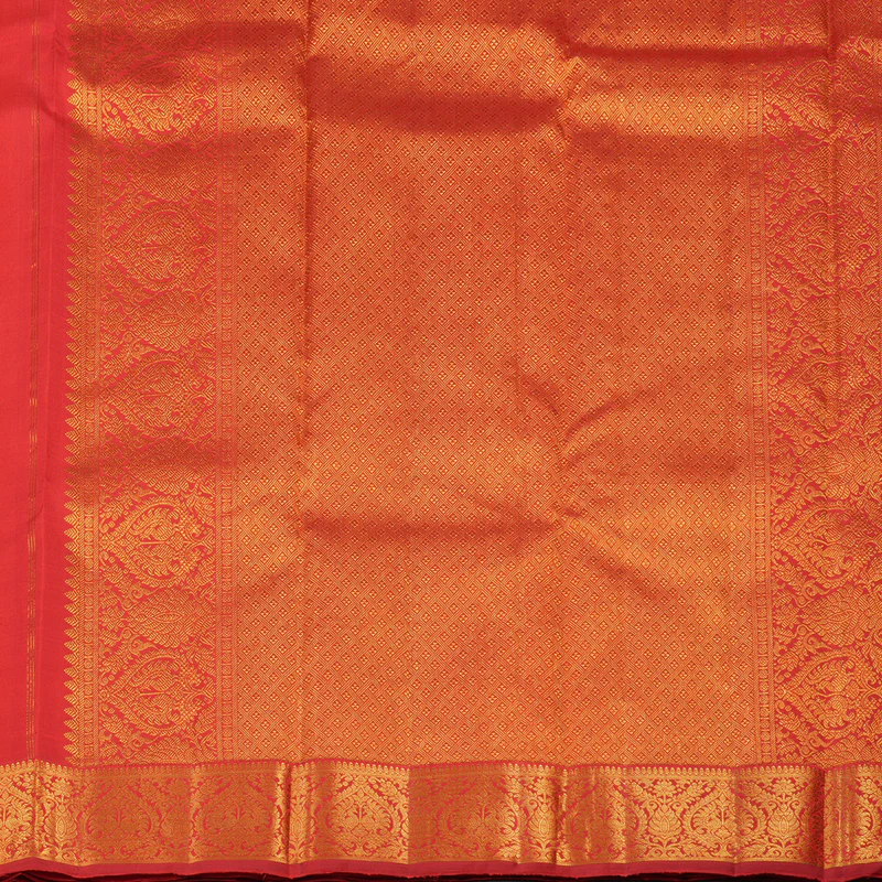 Hayagrivas Red Handloom Kanjivaram Silk Saree KBE319E5-1 - Image 7