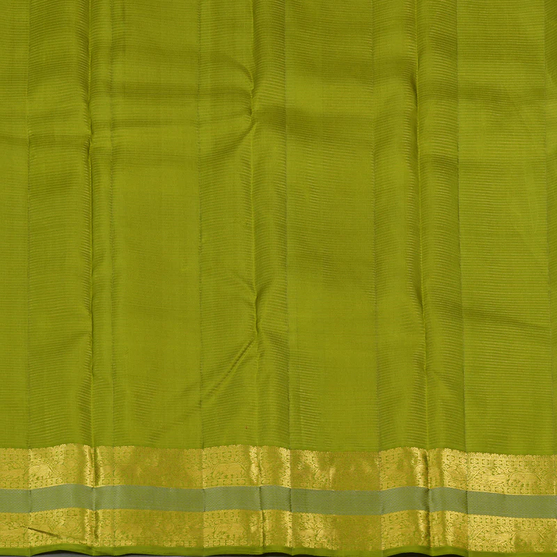 Hayagrivas Red Handloom Kanjivaram Silk Saree with Olive Green Border KBE196D2-1 - Image 8