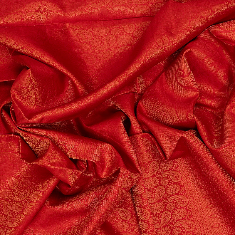 Hayagrivas Red Handloom Soft Silk Saree KBE674G2-18 - Image 3