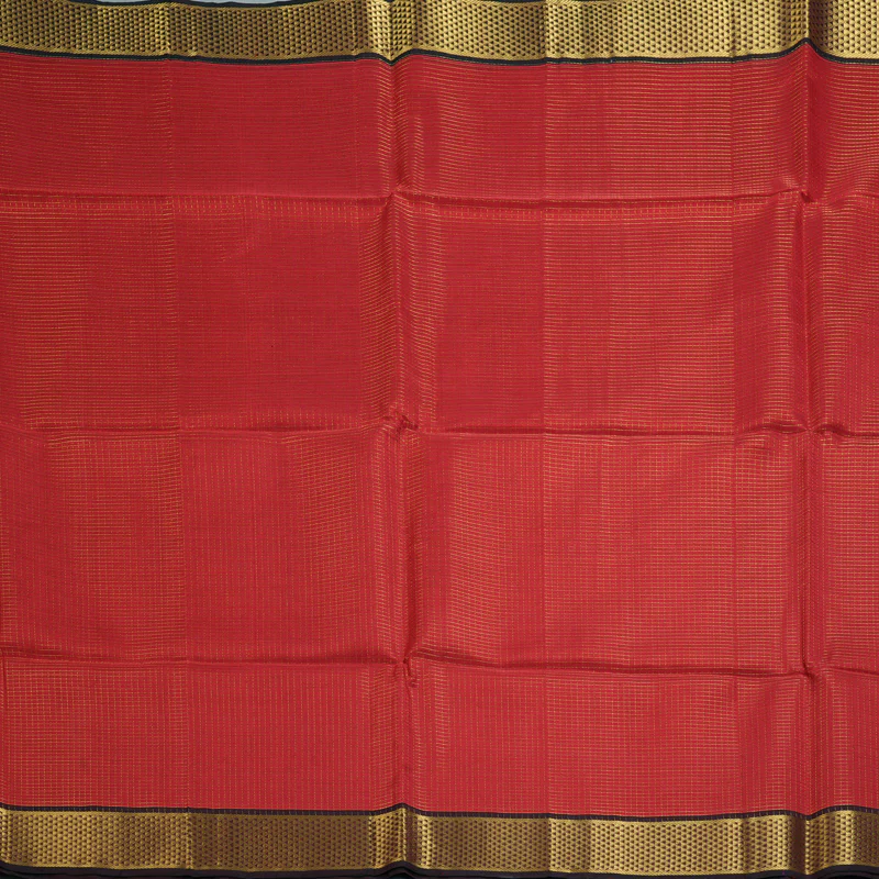 Hayagrivas Red Kora Silk Cotton Saree SSCBF14D6-11 - Image 3