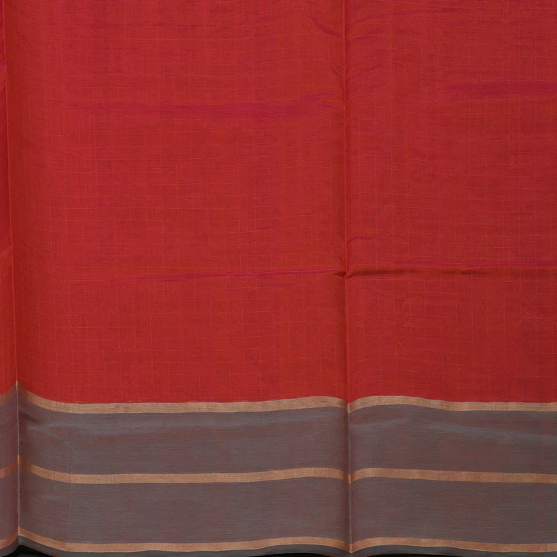 Hayagrivas Reddish-Orange Kanchi Silk Cotton Saree KBE2278B1-3 - Image 6