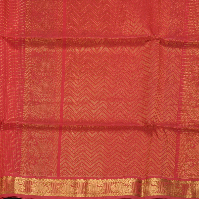 Hayagrivas Reddish-Orange Kora Silk Cotton Saree SSCBF14D6-27 - Image 5
