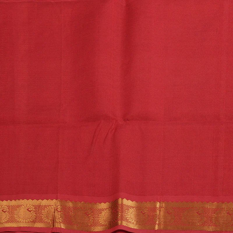 Hayagrivas Reddish-Orange Kora Silk Cotton Saree SSCBF14D6-27 - Image 6