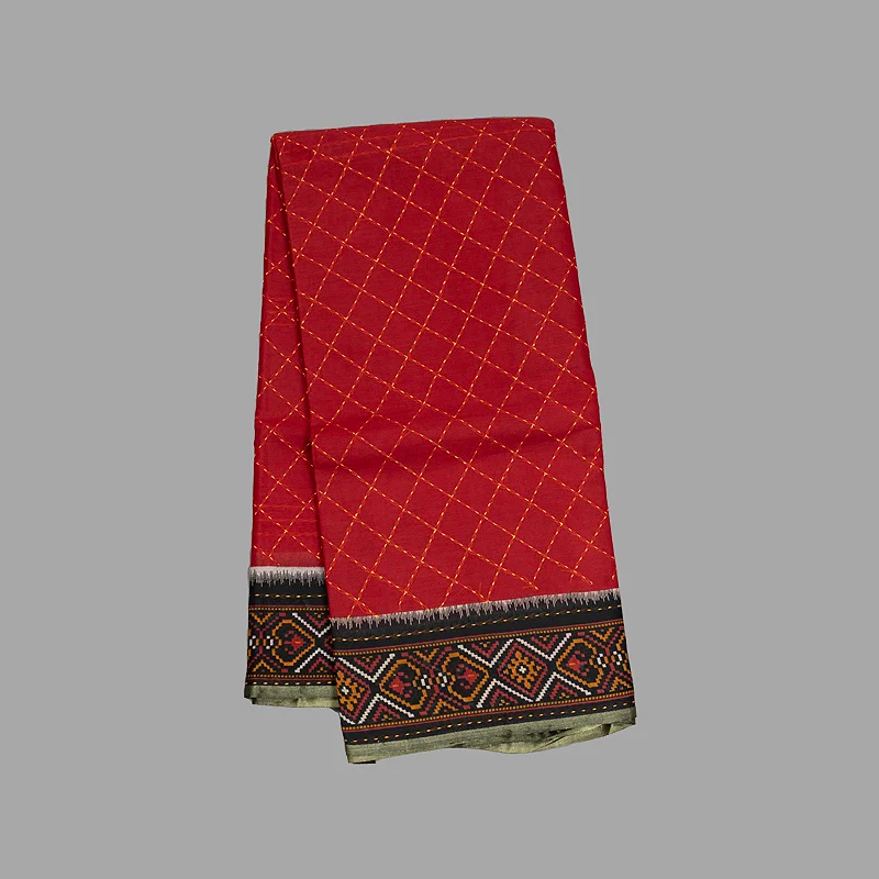 Hayagrivas Rich Red Fancy Cotton Saree KBE2383B10-8