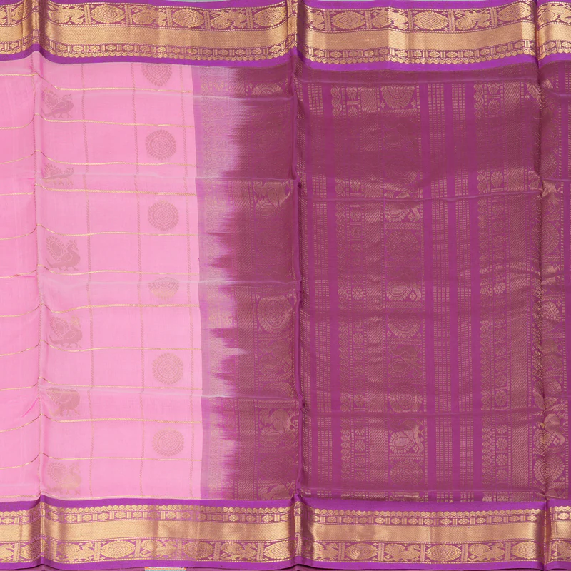 Hayagrivas Rose Pink Pure Silk Cotton Saree SSCBF16D5-15 - Image 4