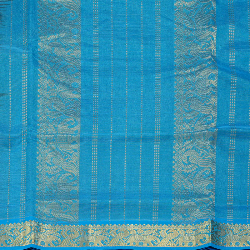 Hayagrivas Royal Blue Ten Yards Pure Silk Cotton Saree SSCBF52E5-2 - Image 5