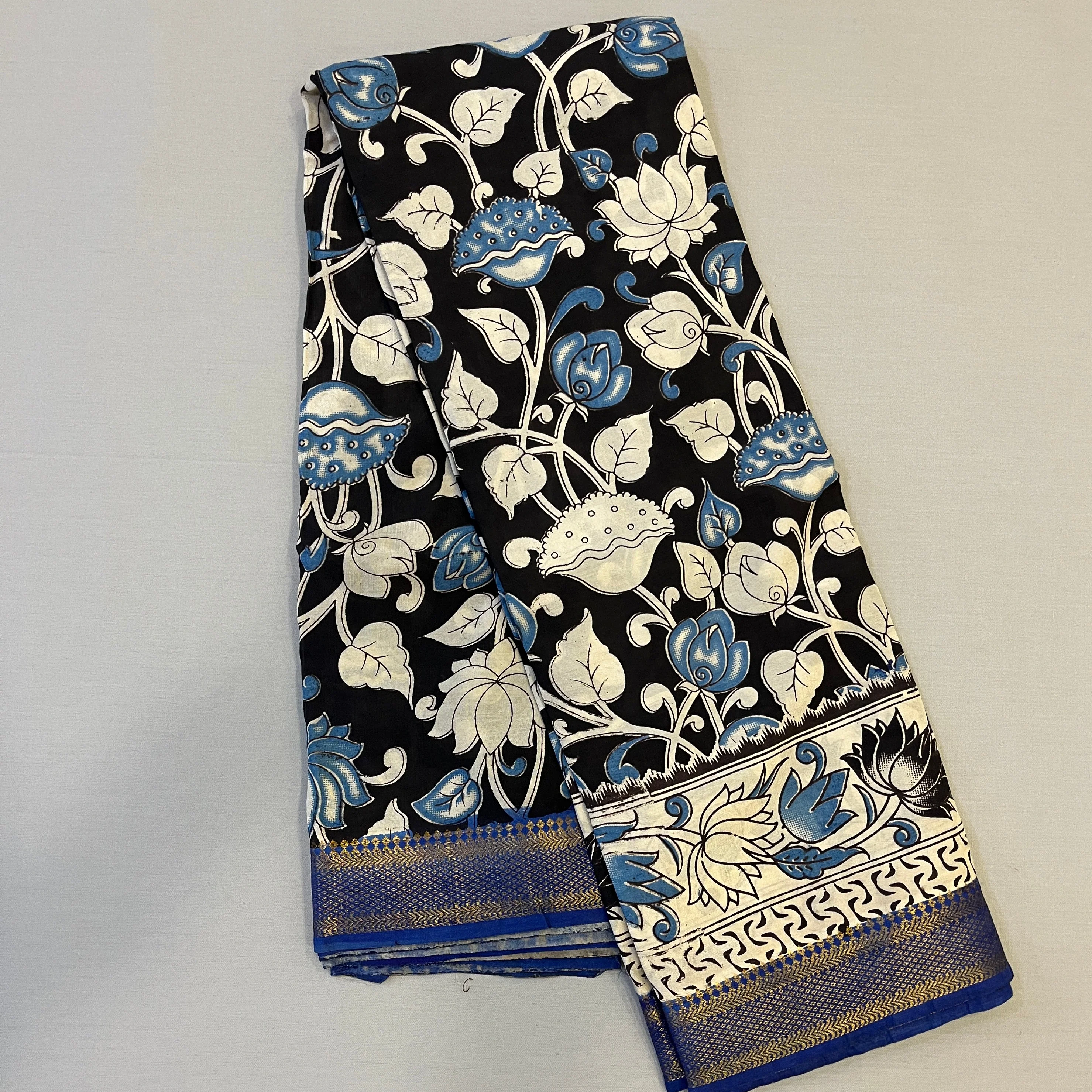 Hayagrivas Sandal & Black Kalamkari Sarees