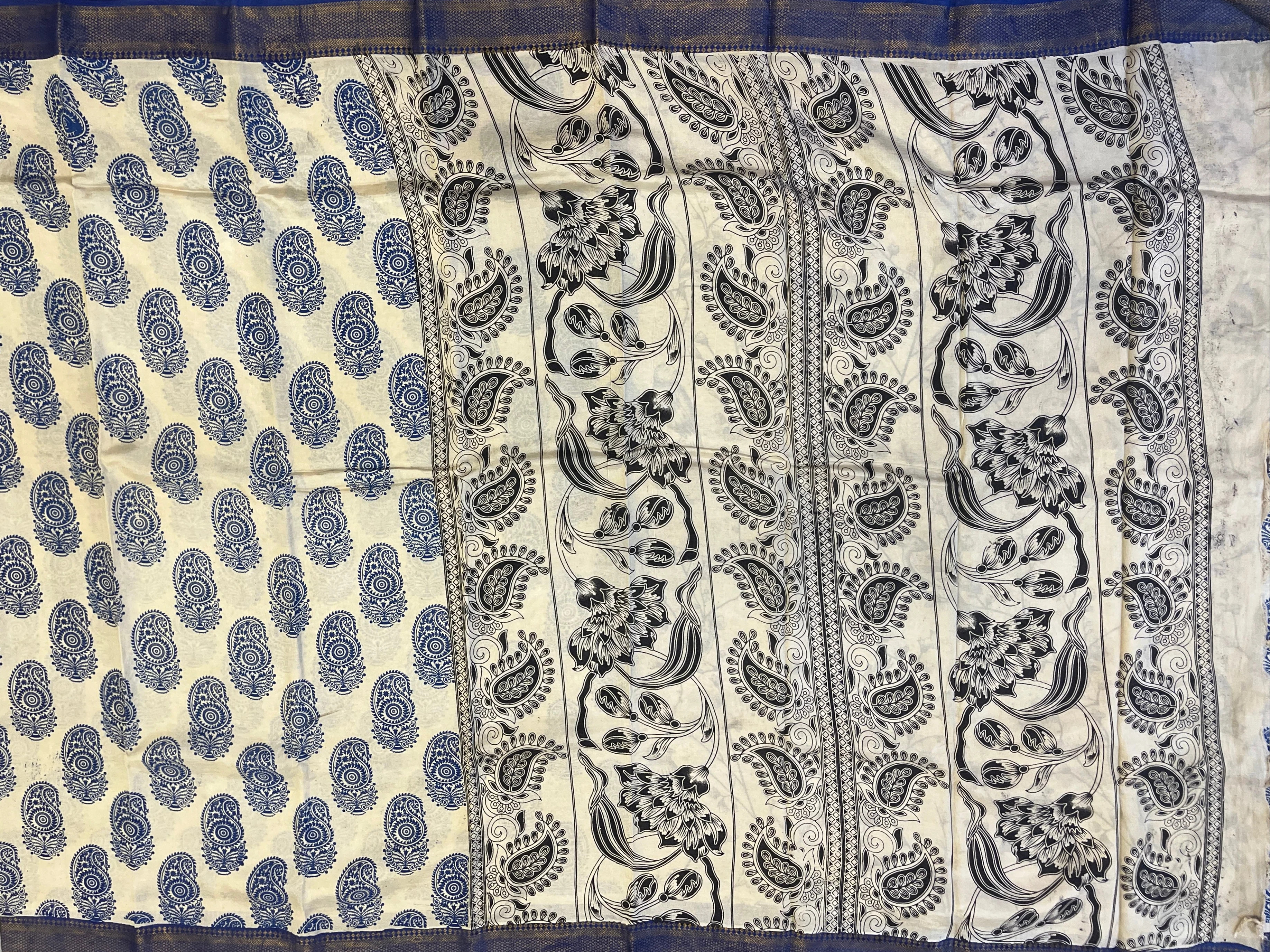 Hayagrivas Ivory Kalamkari Saree SSCBF73E3-8 - Image 2