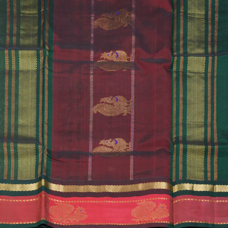 Hayagrivas Sandal Pure Silk Cotton Saree SSCBF36D8-9 - Image 5