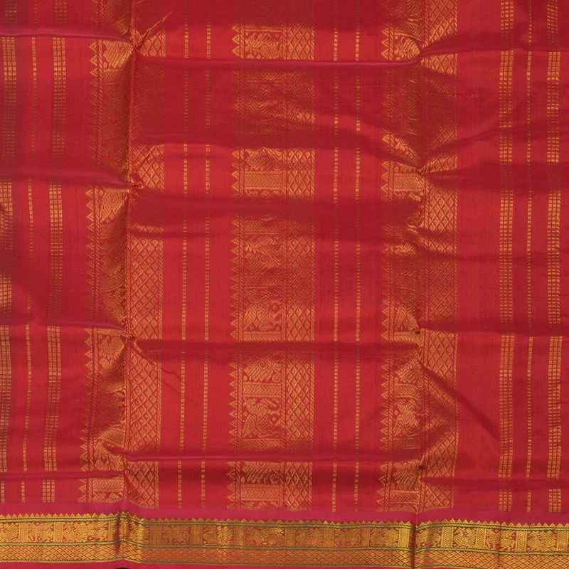 Hayagrivas Sea Green Pure Silk Cotton Saree with Red border KBE783H4-29 - Image 5