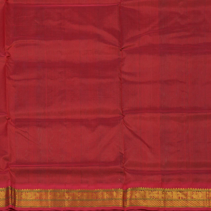 Hayagrivas Sea Green Pure Silk Cotton Saree with Red border KBE783H4-29 - Image 6