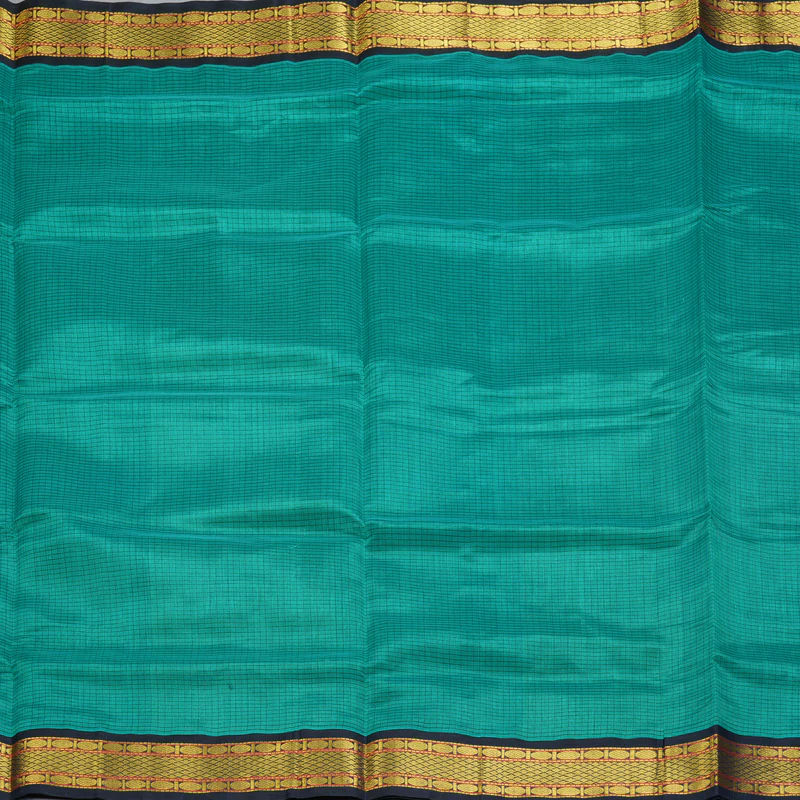Hayagrivas Teal Green Pure Silk Cotton Saree SSCBF35D5-20 - Image 3