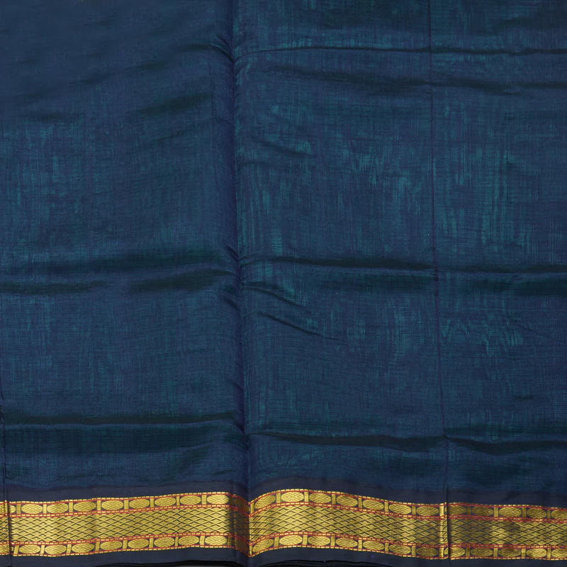 Hayagrivas Teal Green Pure Silk Cotton Saree SSCBF35D5-20 - Image 6