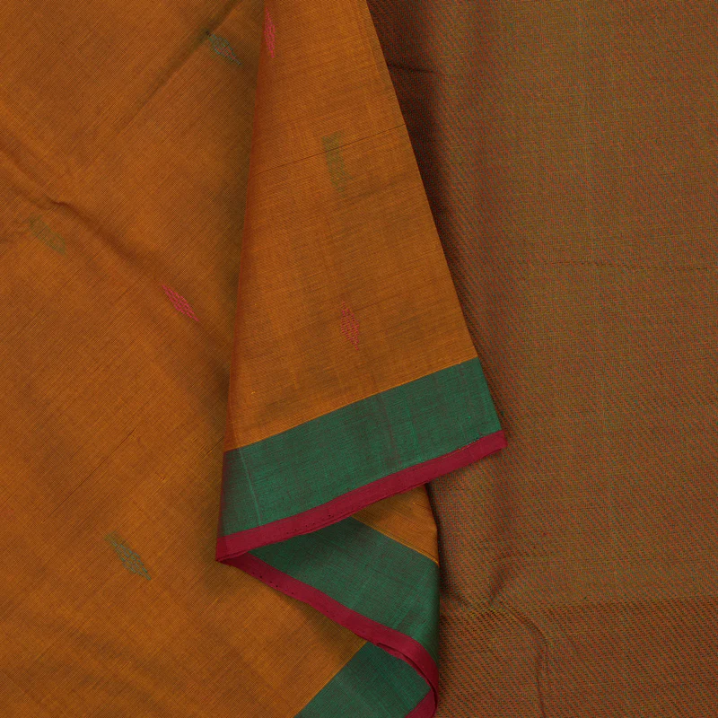 Hayagrivas Turmeric Yellow Handloom Cotton Saree KBE2143A10-5 - Image 2