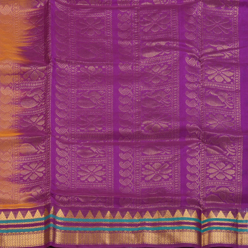 Hayagrivas Turmeric Yellow Pure Silk Cotton Saree SSCBF35D4-5 - Image 5
