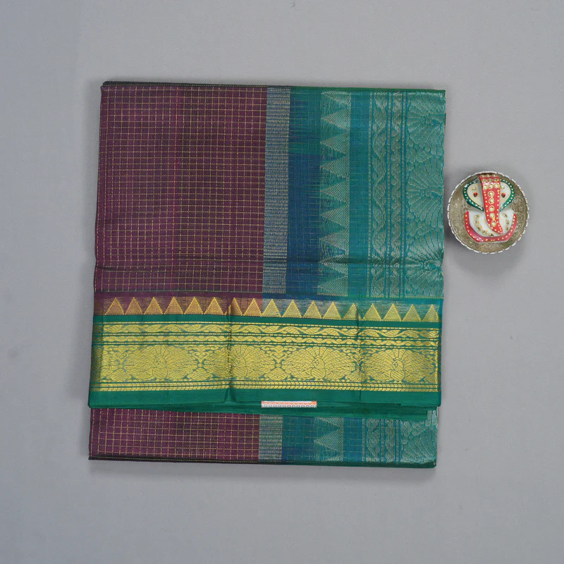 Hayagrivas Violet Pure Silk Cotton Saree SSCBF35D3-11 - Image 2