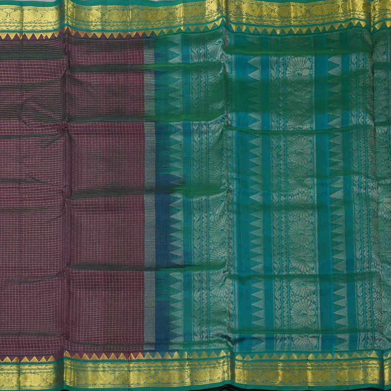 Hayagrivas Violet Pure Silk Cotton Saree SSCBF35D3-11 - Image 4