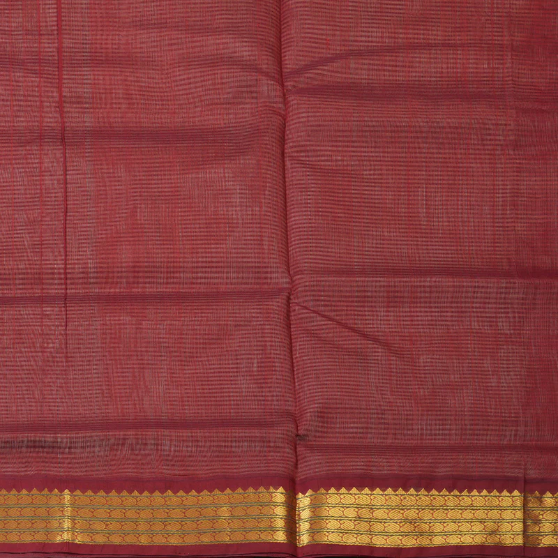 Hayagrivas White & Grey Stripes Pure Silk Cotton Saree SSCBF35D5-4 - Image 6