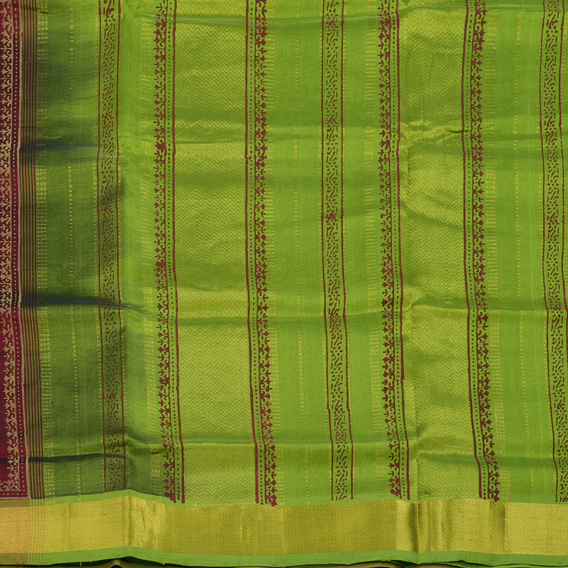 Hayagrivas Wine Maroon Pure Printed Silk Cotton Saree HBF62D3-4 - Image 5