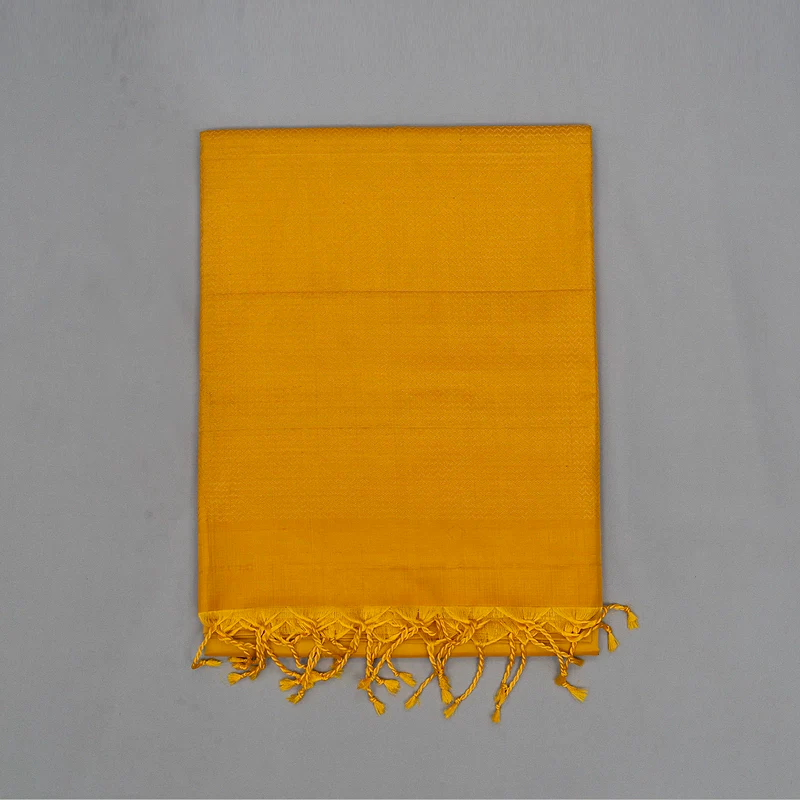 Hayagrivas Yellow Handloom Soft Silk Saree KBE2277B1-9 - Image 2