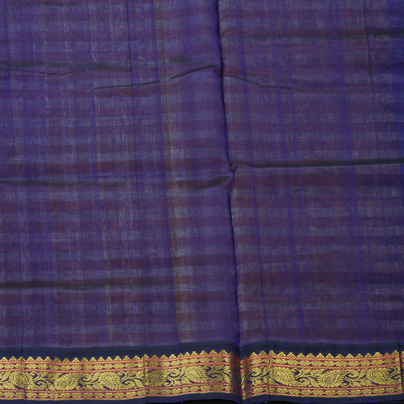 Hayagrivas Yellow & Off-White Checks Pure Silk Cotton Saree SSCBF17D1-3 - Image 6