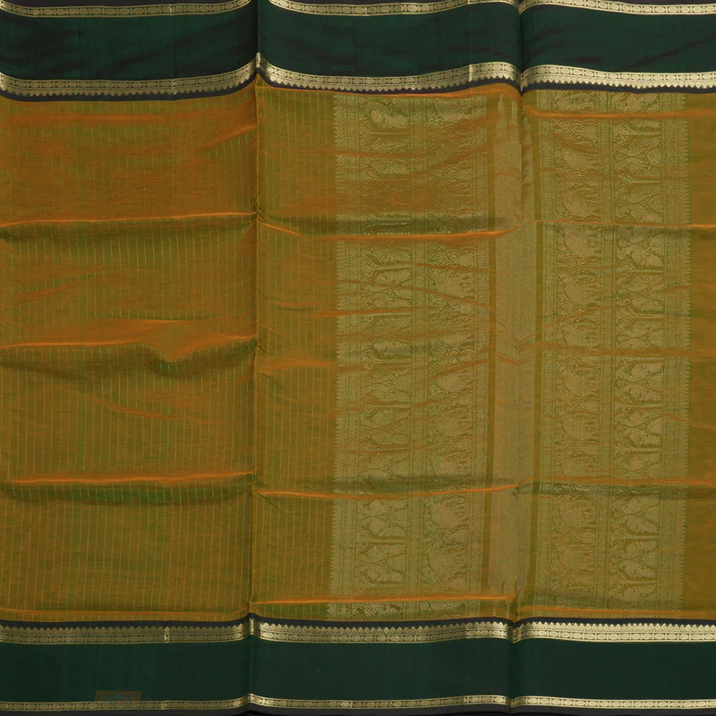 Hayagrivas Yellowish-Green Kanchi Silk Cotton Saree KSBE124C3-8 - Image 4